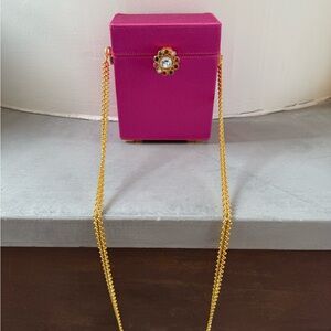 Chic Fuchsia Mini Bag with Gold Chain
